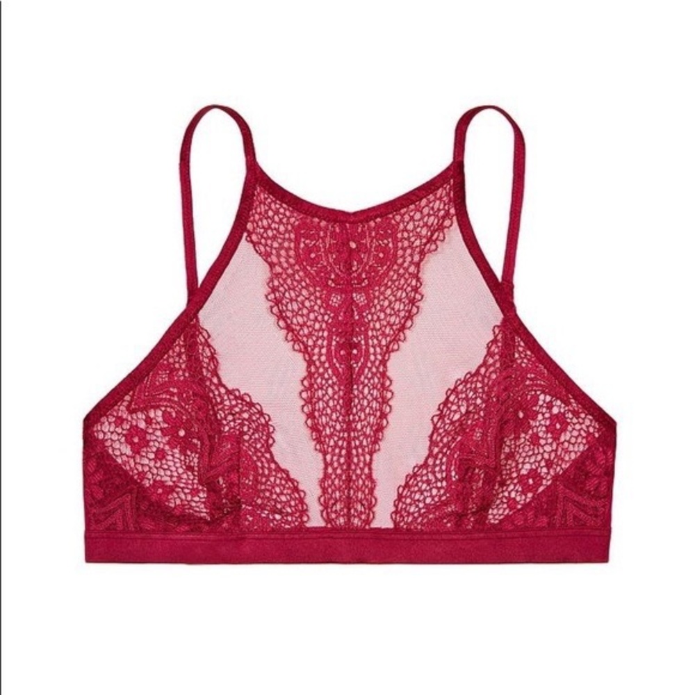 Elegant Lace Bralette - Red